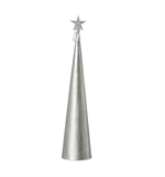 Juletræ Creased cone sølv metal højde 37 cm - Tinashjem